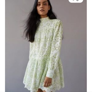 Glamorous eyelet long sleeve mini dress size XS